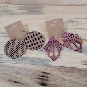 Plunder wood earring bundle